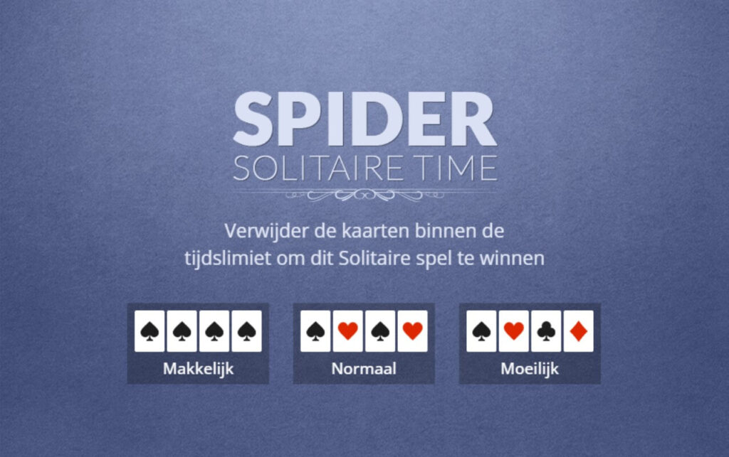 Spider Solitaire Time spel selectie screenshot